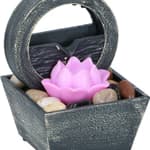 ARTICASA Asztali szökőkút elemes (2xAA, nem tart.) 11x11x17cm Lótusz - 