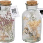 ARTICASA Üvegváza szárított virág led 2féle 10x10x21cm