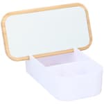 ALPINA Ékszertároló doboz tükörrel 25x13x7cm műa+bambusz