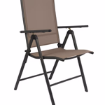 LIFETIME GARDEN Kerti szék SANTIAGO 7 pozíciós dupla szövésű ALU, szürkés barna