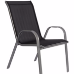 LIFETIME GARDEN Kerti szék CAIRO 54x71x91cm acél dupla szövésű fekete 