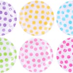 PARTY CASA Tányér 18cm papír 6db 6 féle PÖTTYÖS