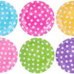 PARTY CASA Tányér 23cm papír 6db 6 féle PÖTTYÖS