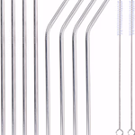 ALPINA Szívószál 8db fém+ tisztító kefe 20/21,5/19,5cm 4egyenes/4hajlított 