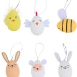 ARTICASA Húsvéti függődísz kisállat figurák 3db/szett; Ø4xh6cm 2 féle