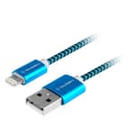 Gogen Lightning USB kábel 1m, textil borítás, kék szín
Adat és töltő csatlakozó  Lightning kábel, USB 2.0 A - Lightning villa, fémes konnektorok