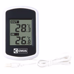 EMOS Digitális hőmérő vezetékes a beltéri és kültéri hőmérséklet kijelzésével.