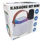 Karaoke szett mini 5W 10x10x8cm RGB 9 hang effekt, mikrofon, fehér színben